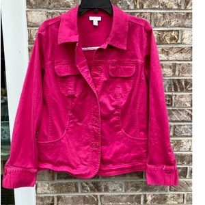 2X Hot Pink Y2K Cotton Jacket